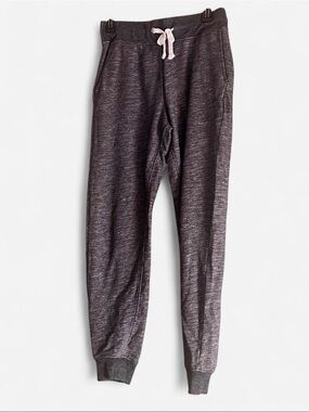 Bench Kids Charcoal Heather Joggers with Light Pink Drawstring
